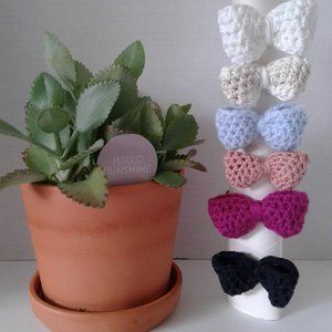 Handmade Crochet Hair Ties Lot of 5 Colors Black/ White/Beige-White Color Only!